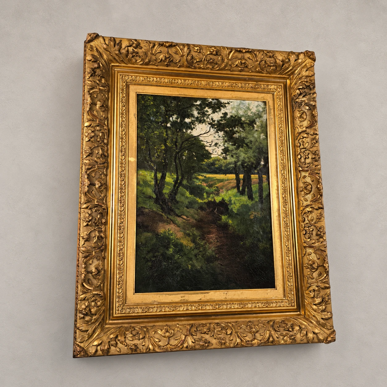 Eduard August Becht (1868-1931). Dutch School, late 19th / early 20th century. Woodland Landscape - Oil on canvas - Image 7