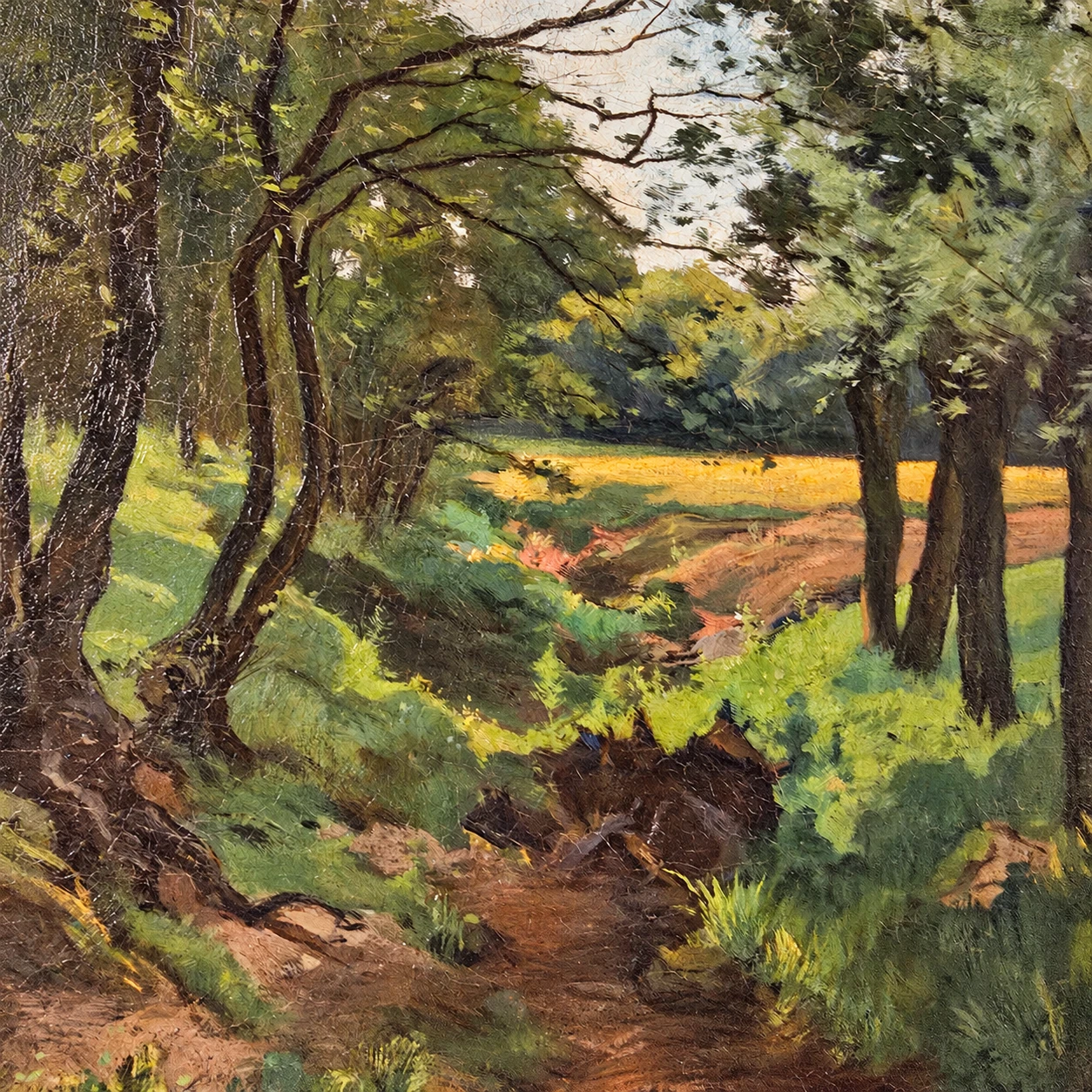 Eduard August Becht (1868-1931). Dutch School, late 19th / early 20th century. Woodland Landscape - Oil on canvas - Image 8