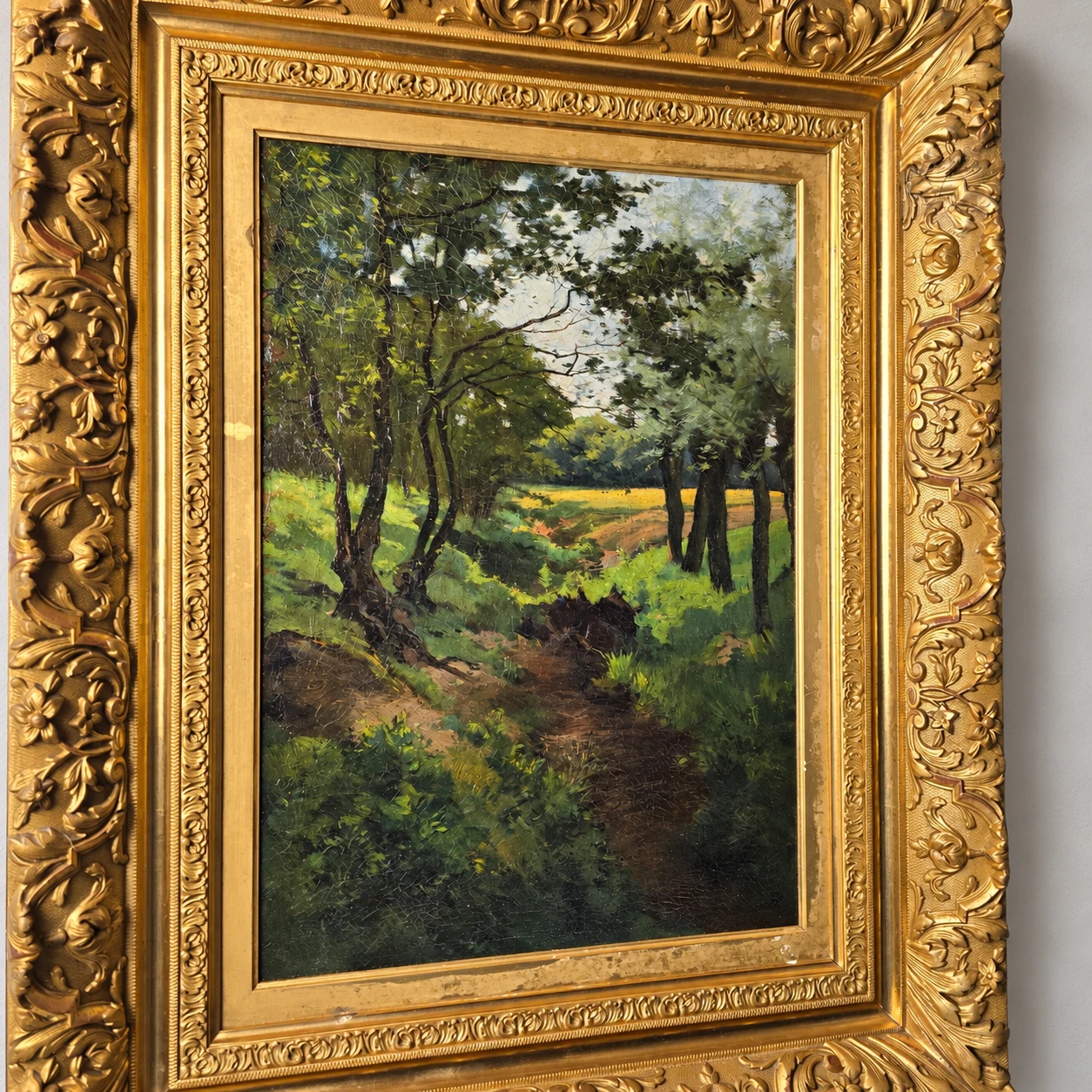 Eduard August Becht (1868-1931). Dutch School, late 19th / early 20th century. Woodland Landscape - Oil on canvas - Image 13