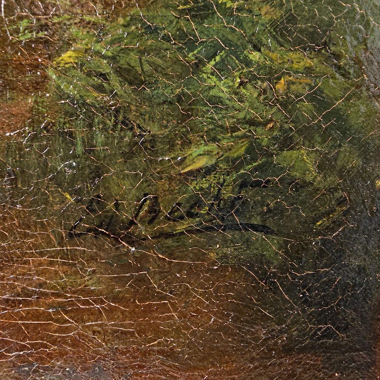 Eduard August Becht (1868-1931). Dutch School, late 19th / early 20th century. Woodland Landscape - Oil on canvas - Image 14