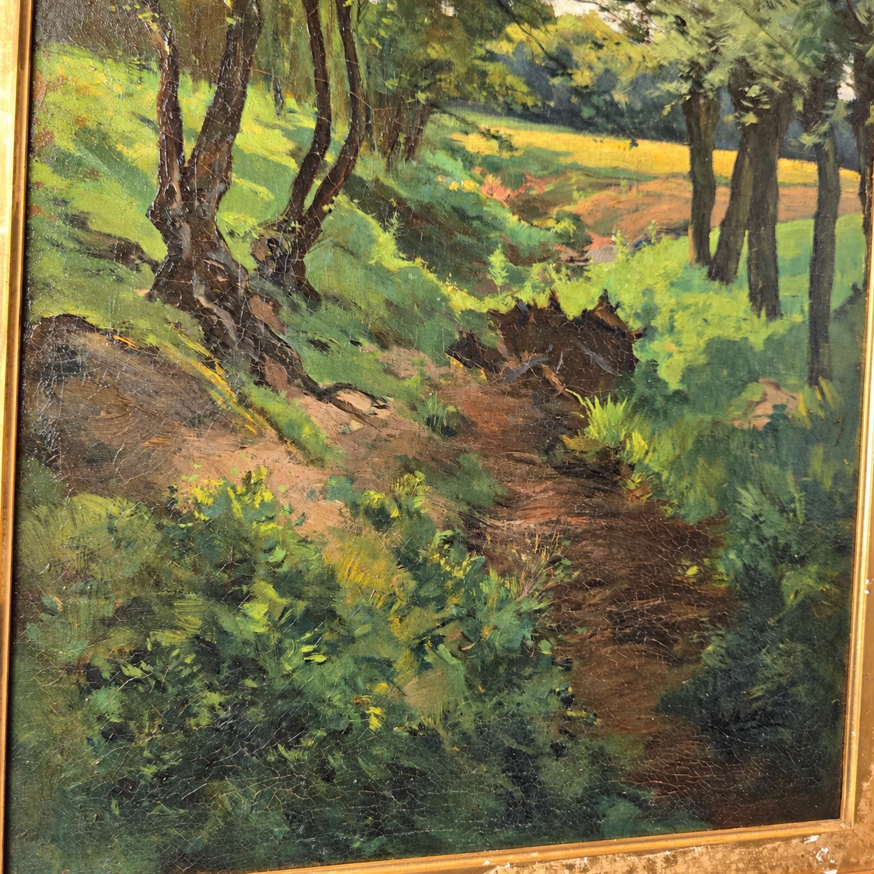 Eduard August Becht (1868-1931). Dutch School, late 19th / early 20th century. Woodland Landscape - Oil on canvas - Image 15